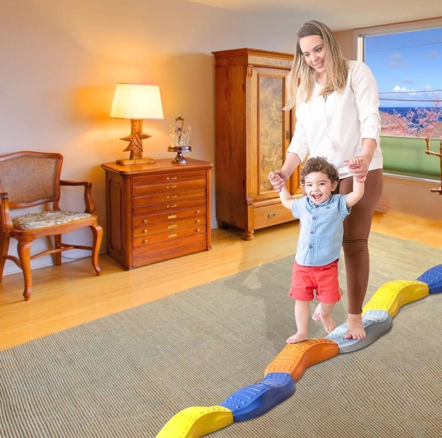 Ścieżka Sensoryczna Dla Dzieci KAMIENIE BALANSUJĄCE Do Ćwiczenia Równowagi 4 Szt Trening Równowagi