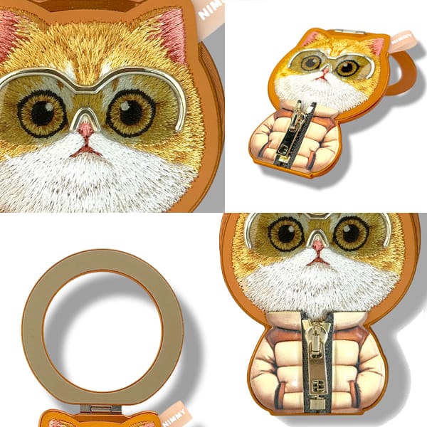 Etui Nimmy Cool&Cute 2.0 Cat do iPhone   17 Pro z magnetyczną zawieszką pomarańczowy