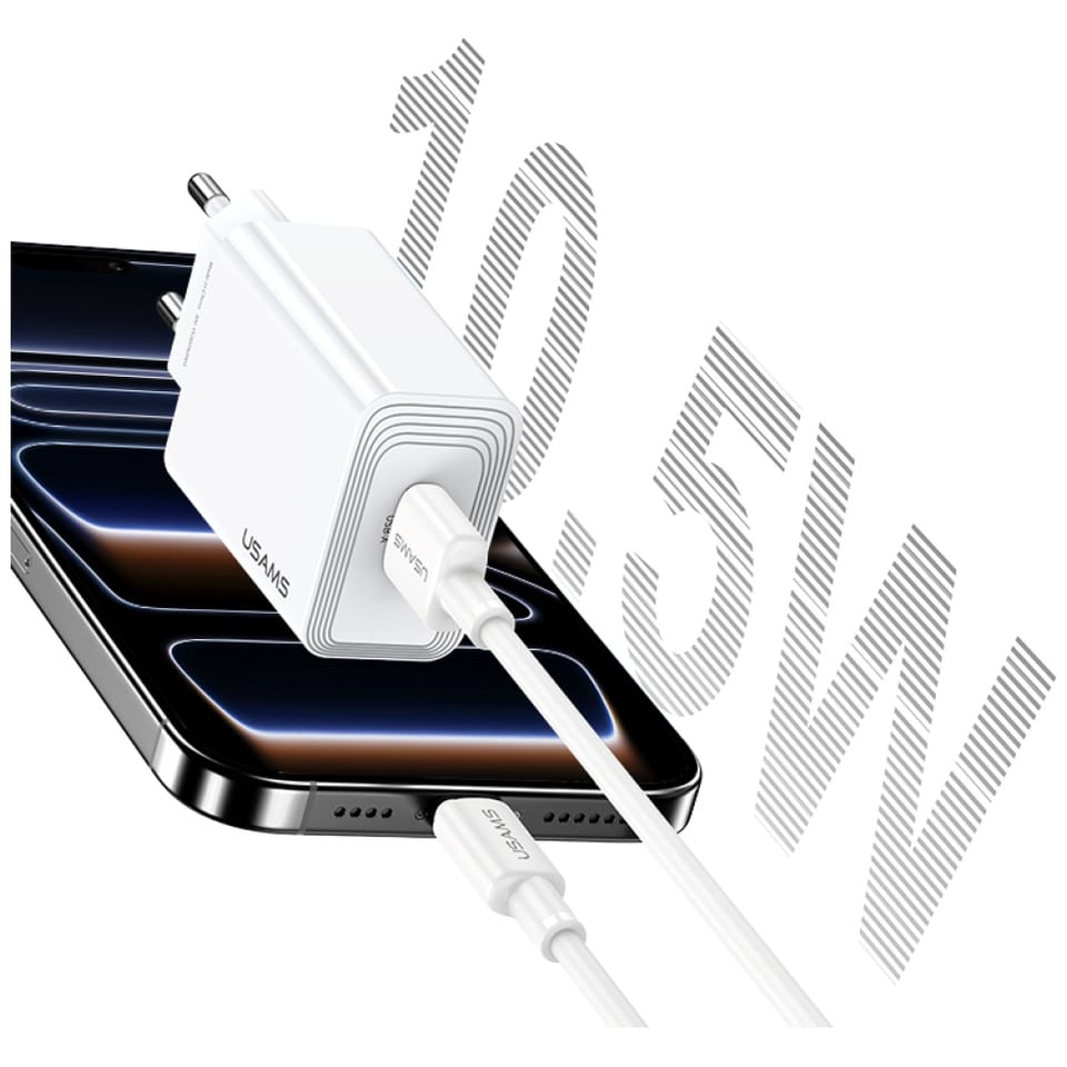 Ładowarka sieciowa USAMS T69 10.5W 2.1A  USB-A biały