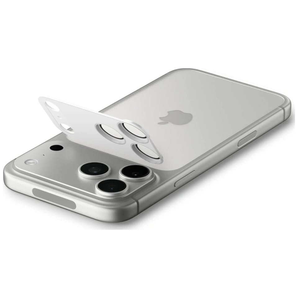 Ochrona na obiektyw aparatu Spigen       Glas.Tr Camera EZ FIT Optik Pro XL do Apple iPhone 17 Pro srebrny