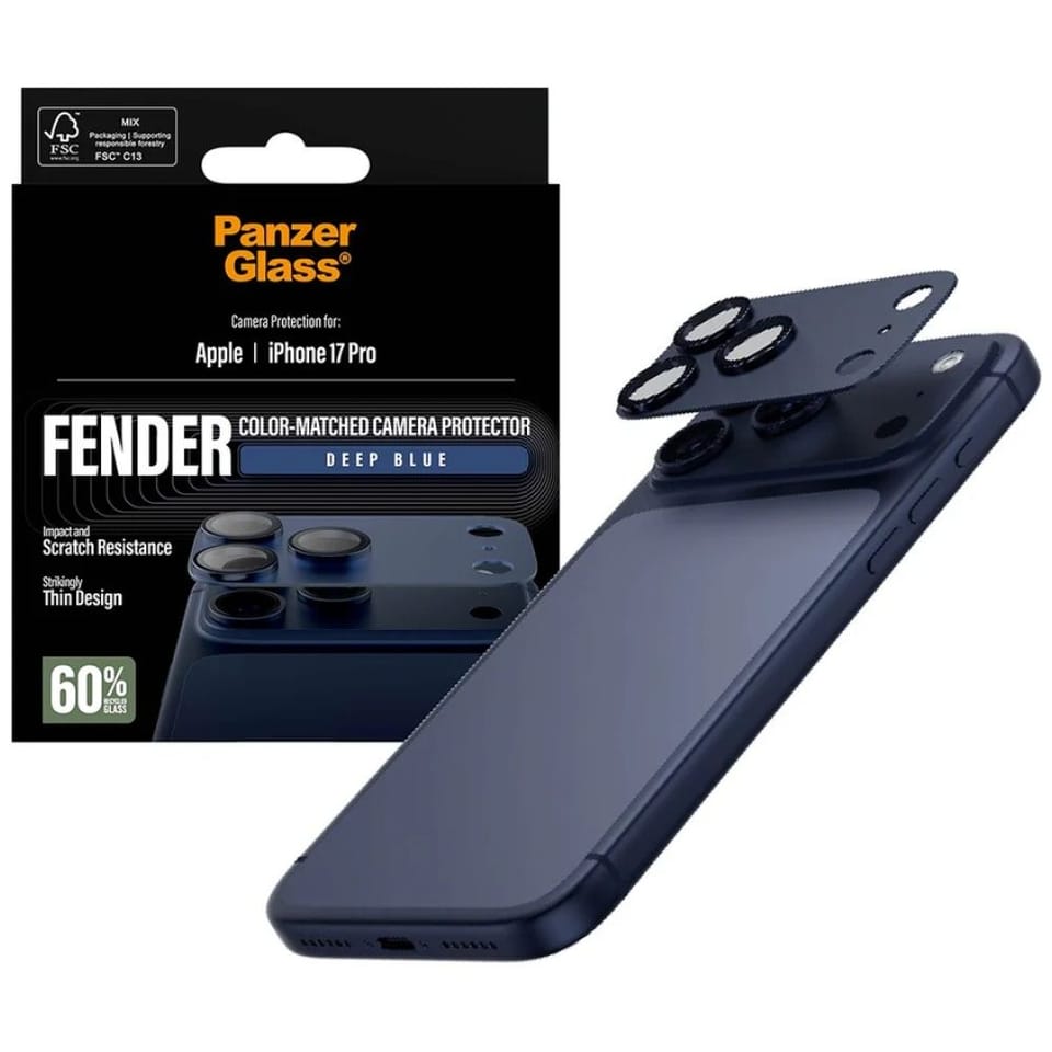 Szkło hartowane na obiektyw PanzerGlass  Fender Camera Protector do iPhone 17 Pro niebieski