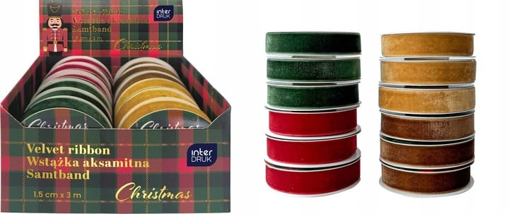 Wstążka aksamitna 3m Christmas INTERDRUK