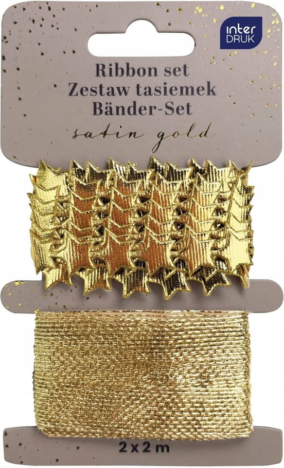 Zestaw tasiemek 2x2m ZŁOTY Satin Gold INTERDRUK