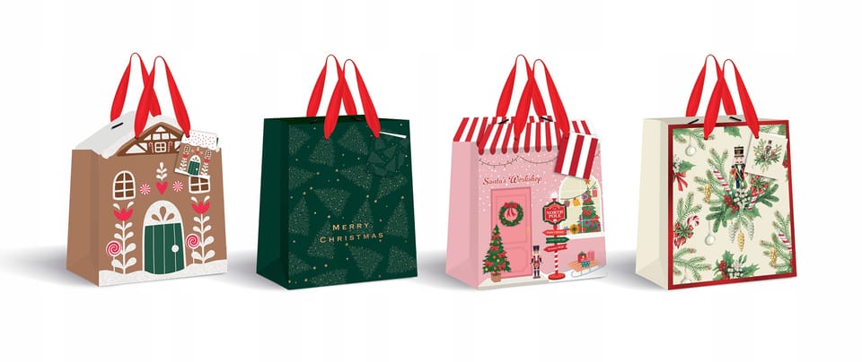 Torebka prezentowa średnia Boże Narodzenie 190g 26,5x33x13cm INTERDRUK
