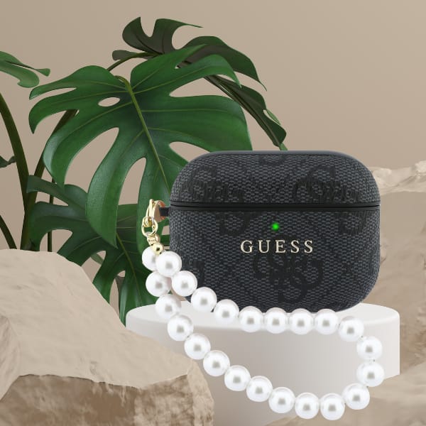 Etui Guess 4G Pearl Strap do AirPods Pro 3 czarny