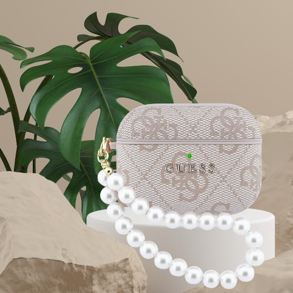 Etui Guess 4G Pearl Strap do AirPods Pro 3 różowy