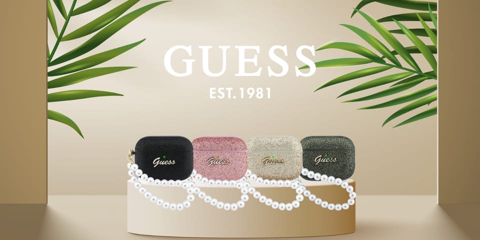 Etui Guess Glitter Pearl Strap do        AirPods Pro 3 khaki