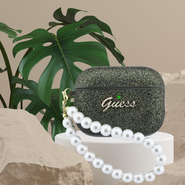 Etui Guess Glitter Pearl Strap do        AirPods Pro 3 khaki