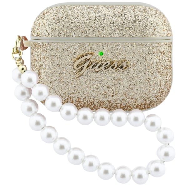 Etui Guess Glitter Pearl Strap do        AirPods Pro 3 złoty