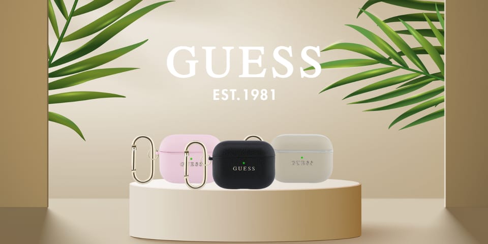 Etui Guess Grained Classic Logo do       AirPods Pro 3 różowy