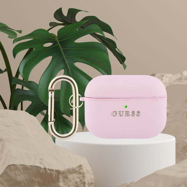 Etui Guess Grained Classic Logo do       AirPods Pro 3 różowy