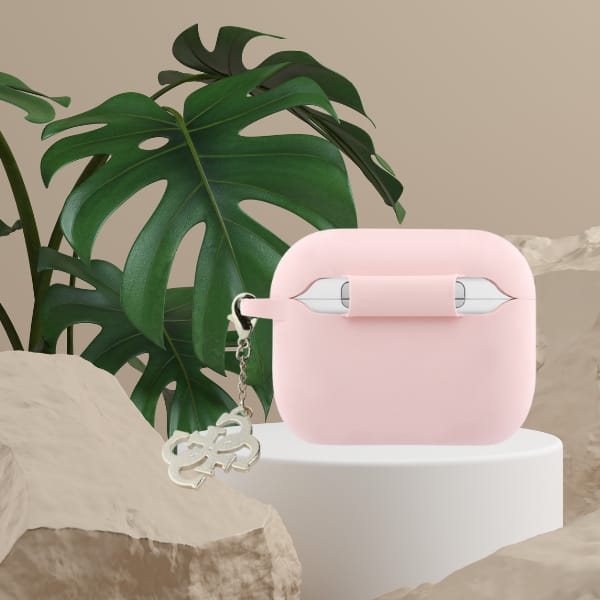 Etui Guess Silicone 4G Charm do AirPods  Pro 3 różowy