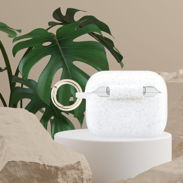 Etui Guess Silicone Glitter Ring do      AirPods Pro 3 biały