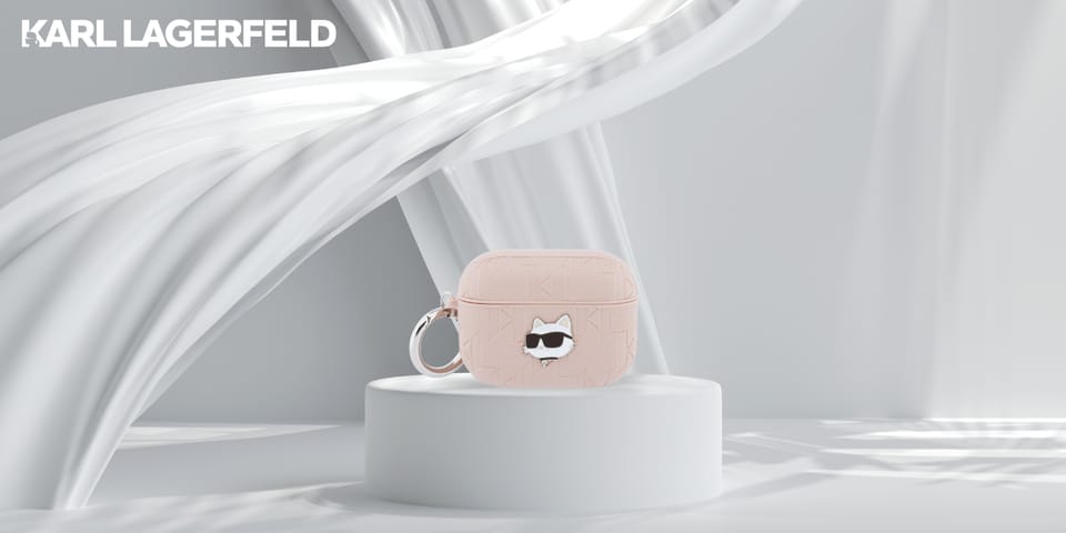 Etui Karl Lagerfeld Monogram Choupette   Head do AirPods Pro 3 różowy
