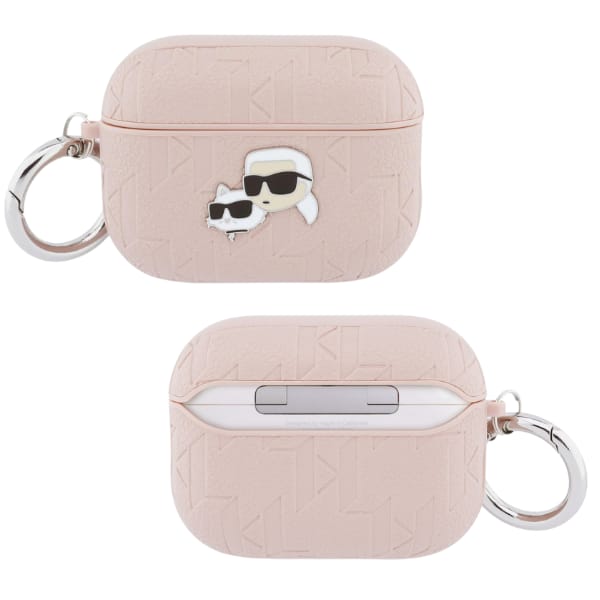 Etui Karl Lagerfeld Monogram Karl &      Choupette Head do AirPods Pro 3 różowy