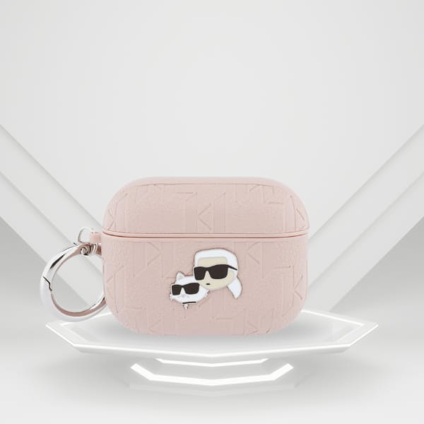Etui Karl Lagerfeld Monogram Karl &      Choupette Head do AirPods Pro 3 różowy