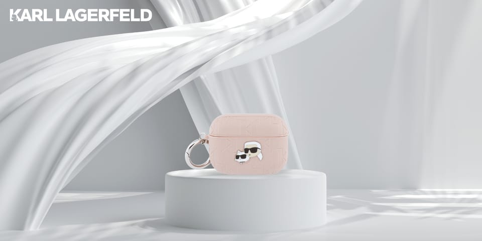 Etui Karl Lagerfeld Monogram Karl &      Choupette Head do AirPods Pro 3 różowy
