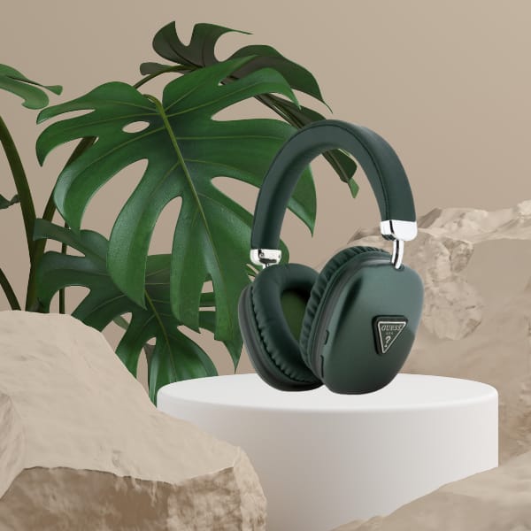 Słuchawki nauszne Guess Bluetooth 5.3 4G Triangle Logo khaki