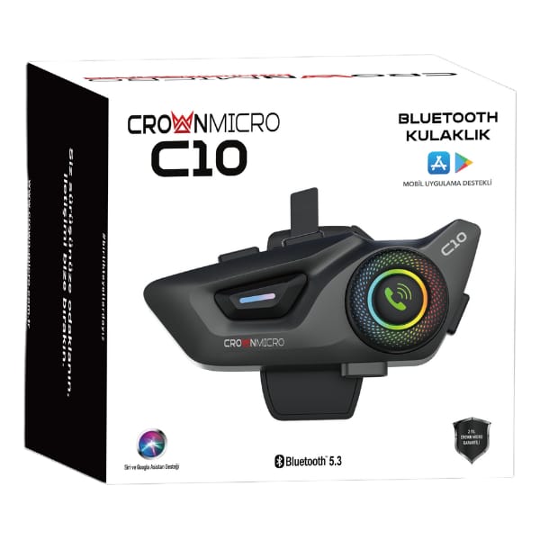 Interkom motocyklowy Crown C10 Bluetooth 5.3 czarny