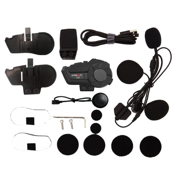 Interkom motocyklowy Crown C20 Bluetooth 5.1 czarny