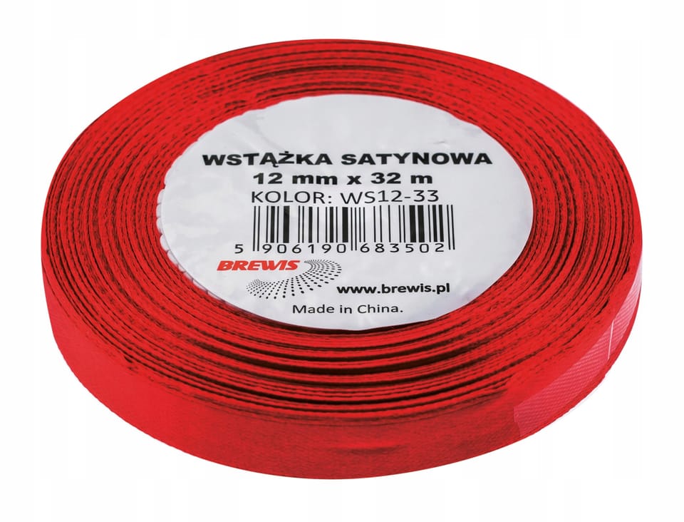 Wstążka satynowa 12mm/32m ws12-33 bordo BREWIS