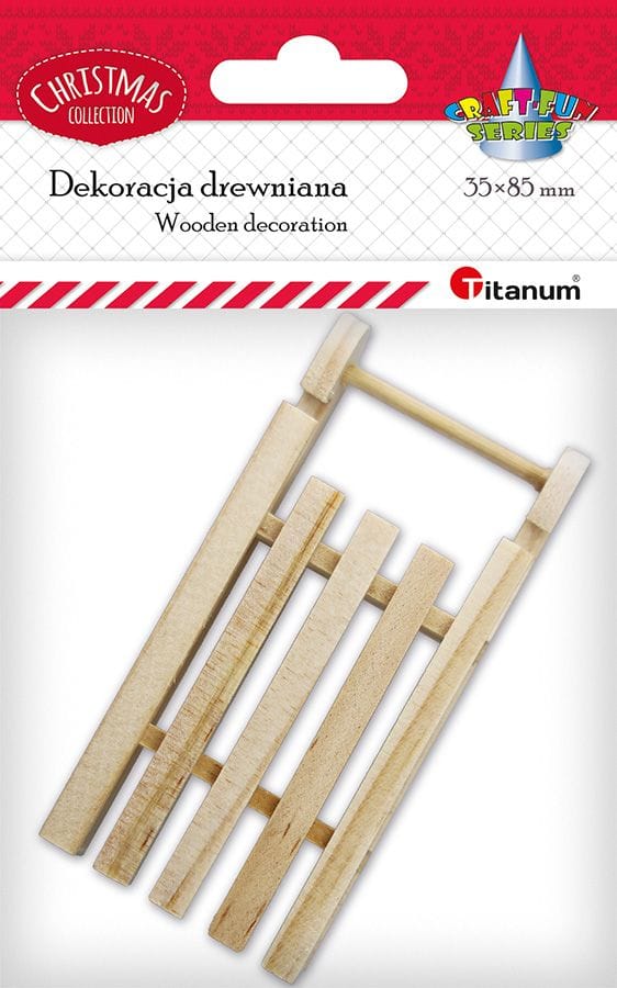 Dekoracje drewniane SANKI 35x85mm 626415 TITANUM