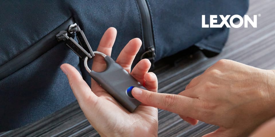 Kłódka na odcisk palca Lexon Nomaday     ciemnoszary/gun metal