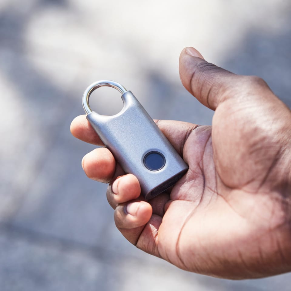 Kłódka na odcisk palca Lexon Nomaday     ciemnoszary/gun metal