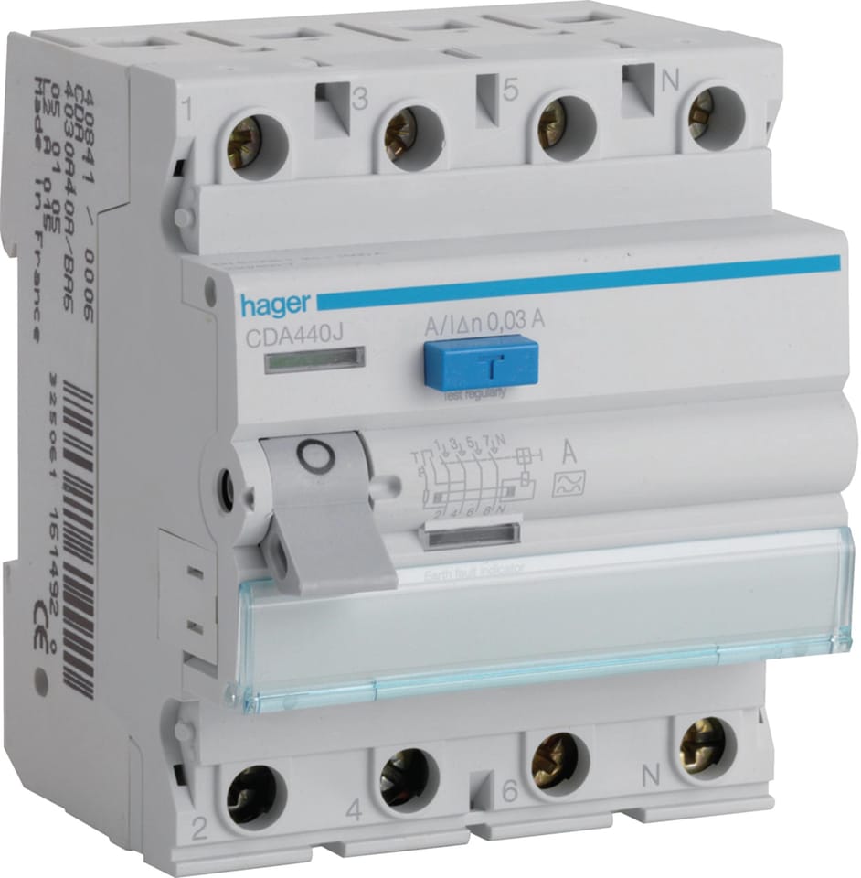 Wyłącznik różnicowoprądowy 4P 40A 0,03A typ A CDA440J