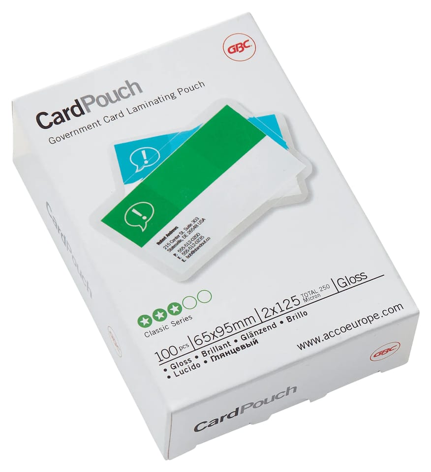 Folia do laminacji GBC Card 125 mic. przezroczyste 3740301