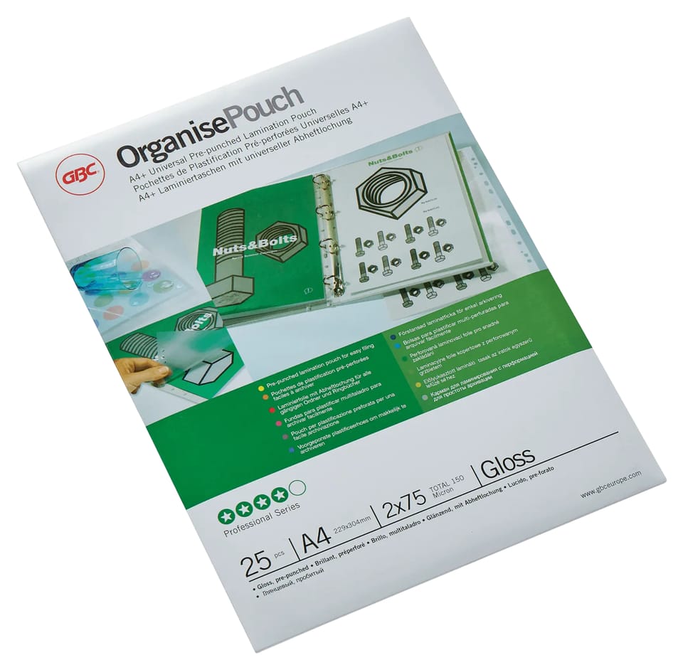Folia do laminacji z perforacją GBC Organise A4 75 mic. 3747515