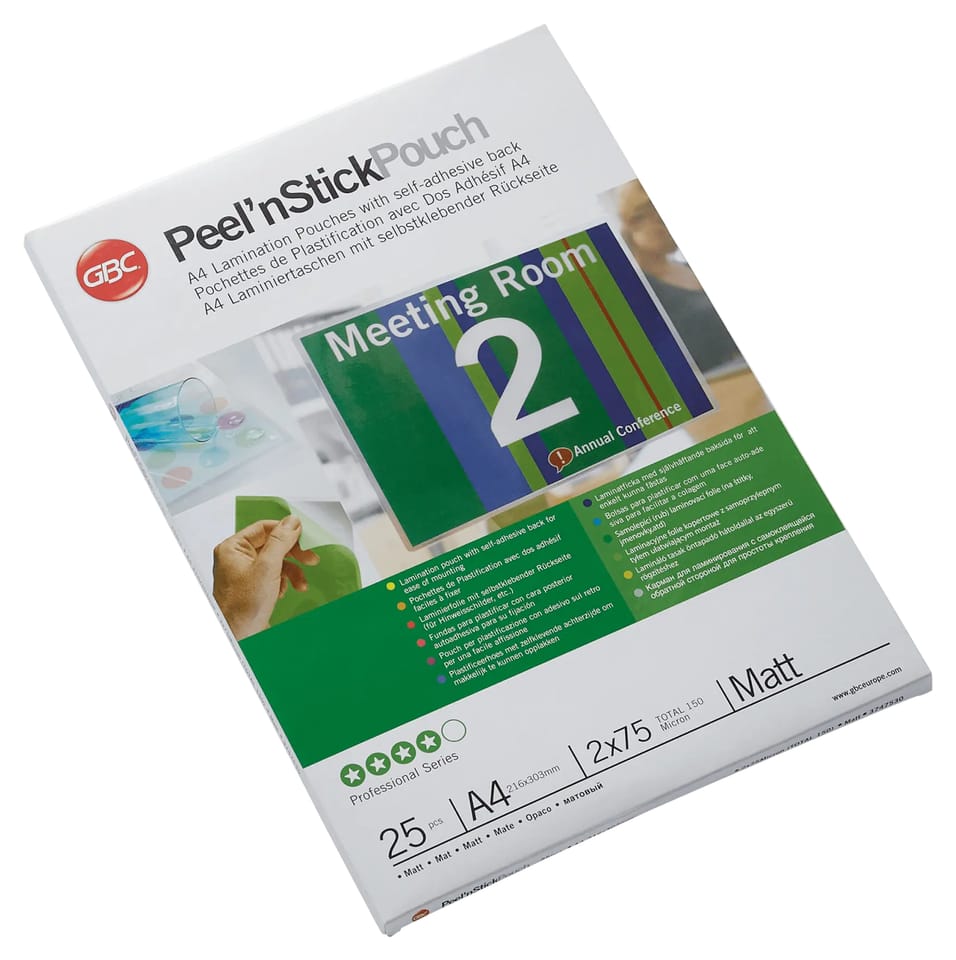 Samoprzylepna folia do laminacji GBC Peel`nStick A4 75 mic. matowa 3747530