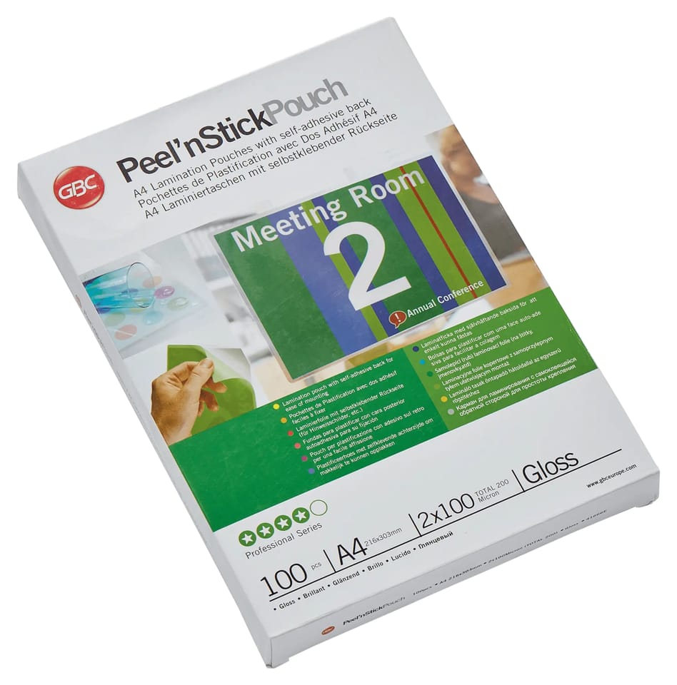 Samoprzylepna folia do laminacji GBC Peel`nStick A4 100 mic. 41666E