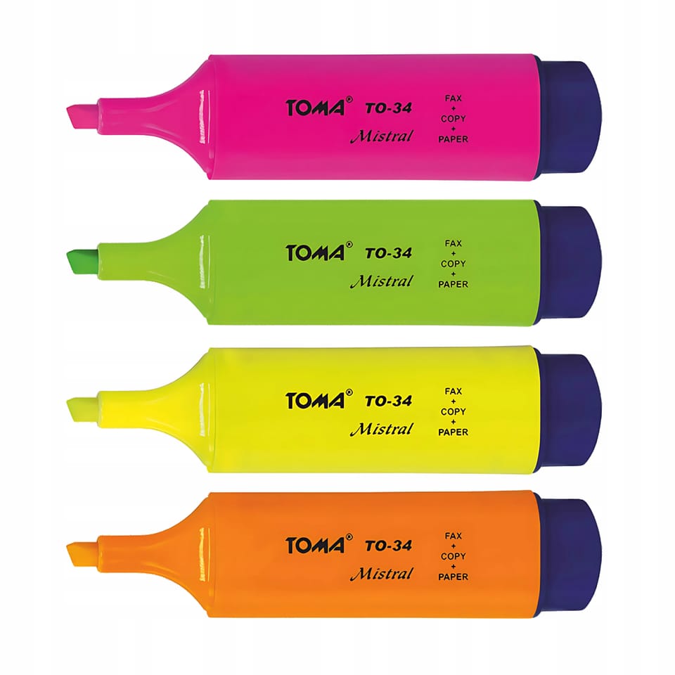 Zakreślacz MISTRAL 4kol TO-334 TOMA