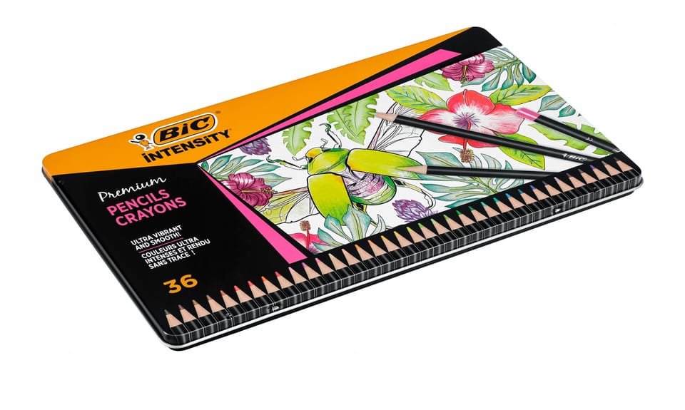 Kredki ołówkowe 36 kolorów INTENSITY Premium metalowe opakowanie 510022 BIC