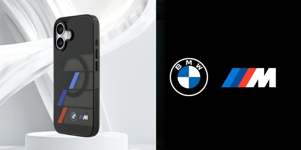 Etui BMW M IML Metal Buttons Tricolor    Lines MagSafe do iPhone 17 czarny