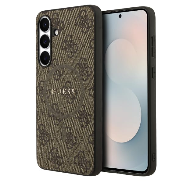 Etui Guess 4G Ring Classic Logo MagSafe  do Samsung Galaxy S25 FE brązowy