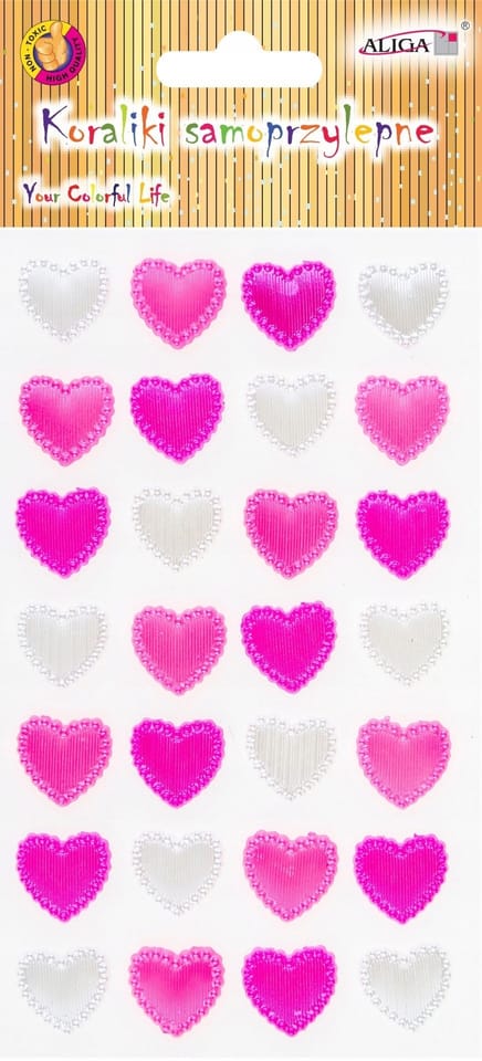 Dżety kryształki samoprzylepne mix serca 7,5x12,5cm JET-3187 ALIGA