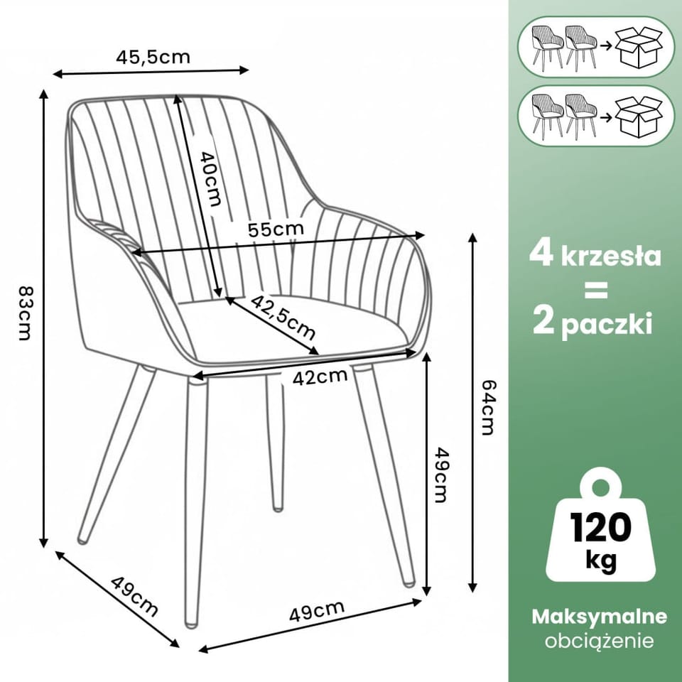 4x Welurowe krzesło obrotowe z przeszyciami Szare TURNO Czarne nogi