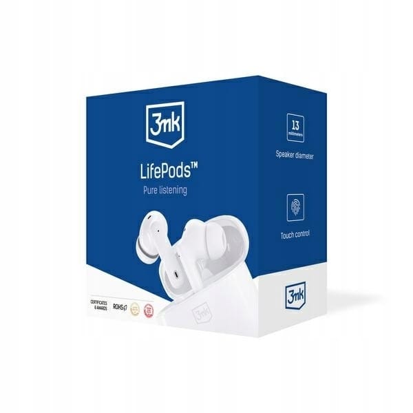 3MK Hardy LifePods Pro słuchawki         bezprzewodowe Bluetooth 5.3 ANC białe/white