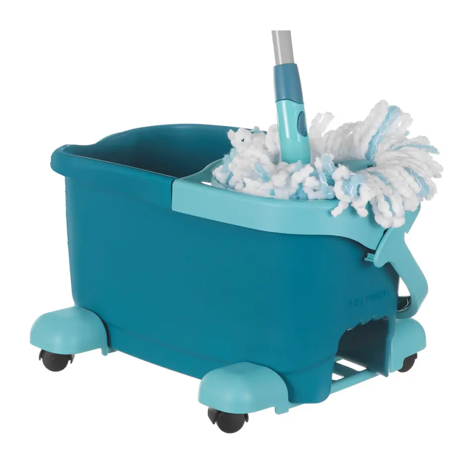 Leifheit CLEAN TWIST Disc Mop Ergo Mobile Mop Set, Turquoise