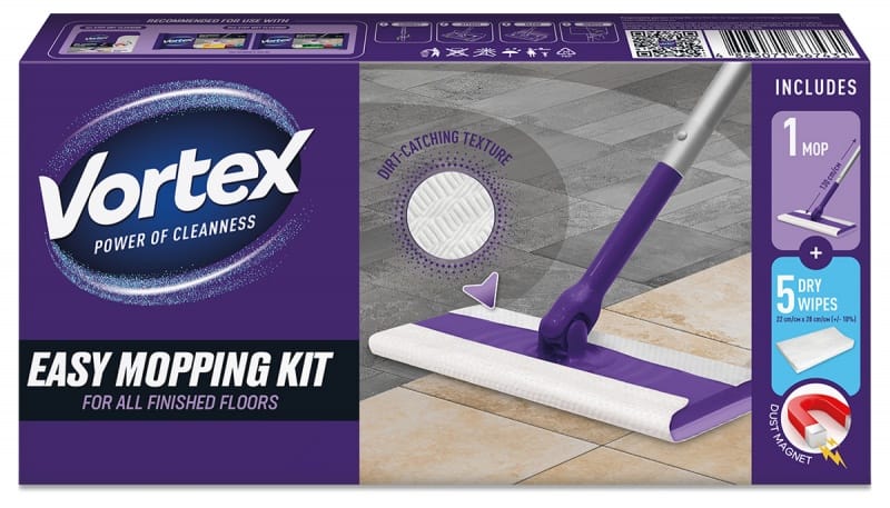 Zestaw mop myjący i 5 suchych chusteczek BS-VR-667431 VORTEX