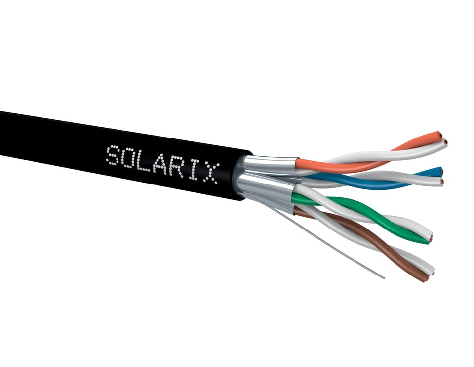 KABEL SKRĘTKA SOLARIX CAT.6A STP PE Fca 500M
