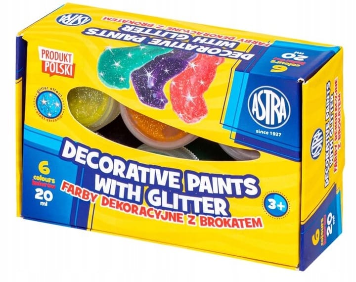 Farby BROKATOWE 6 kolorów 20ml 301124002 ASTRA