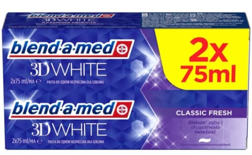 Blend-a-med 3D White Classic Fresh Pasta do Zębów 2 x 75 ml