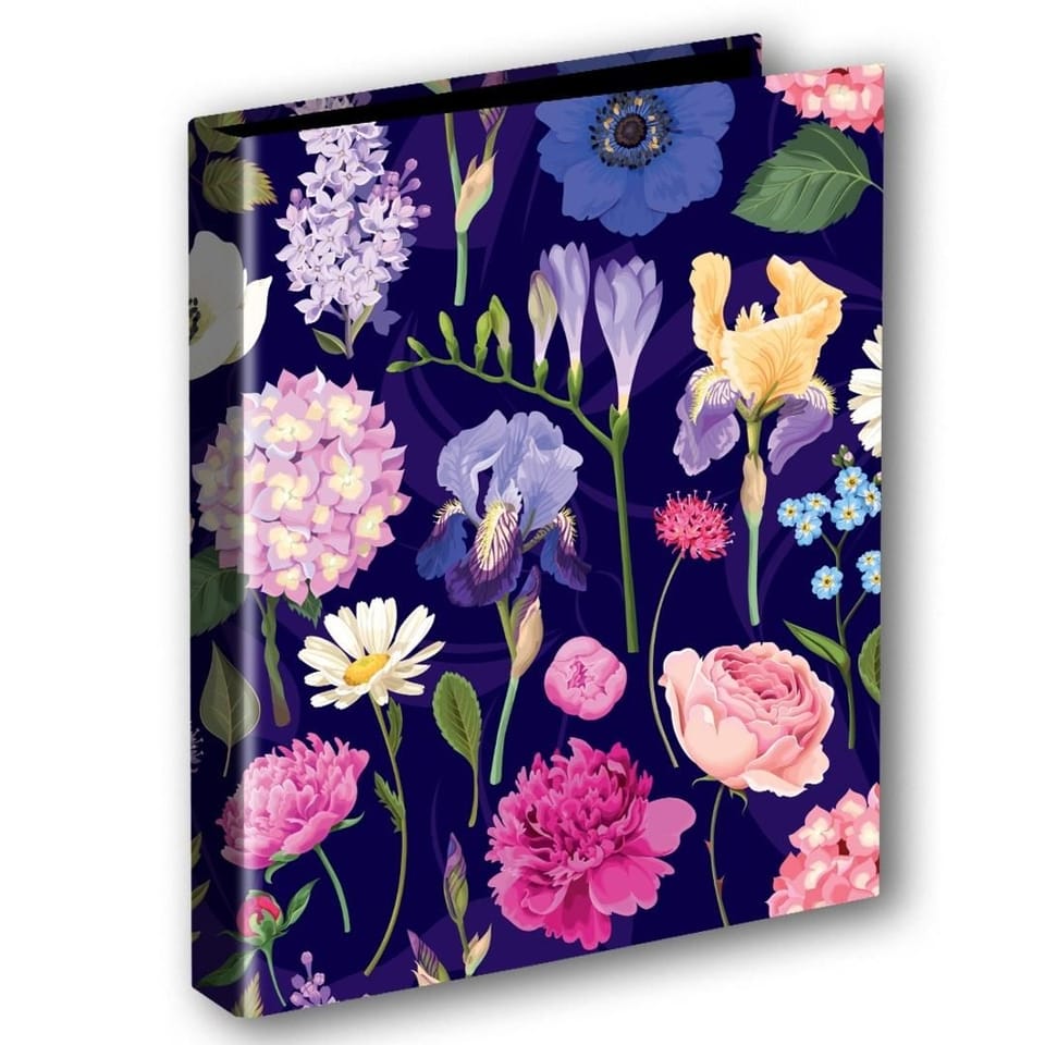 Segregator A4/2 Hortensja na ciemnym tle, folia mat nie rysująca TT9399 PENMATE