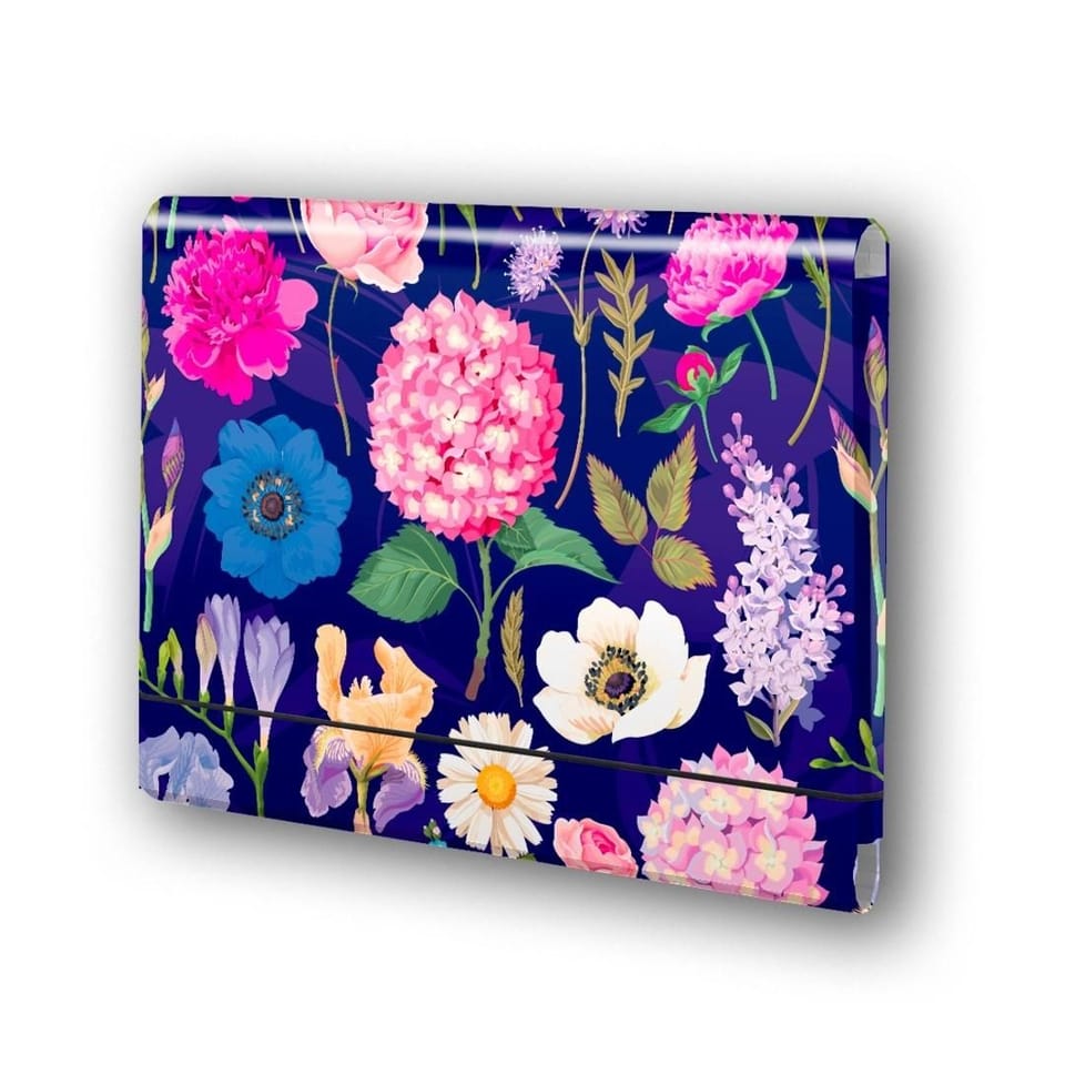 Teczka łamana A4 na gumkę Hortensje na ciemnym tle, folia mat nie rysująca TT9411 PENMATE