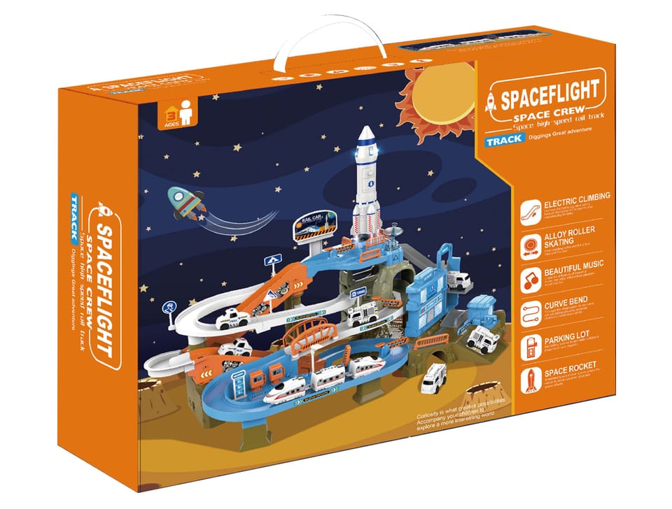 Zjazd Tor Samochodowy Parking Zjeżdżalnia Stacja Kosmiczna Rakieta