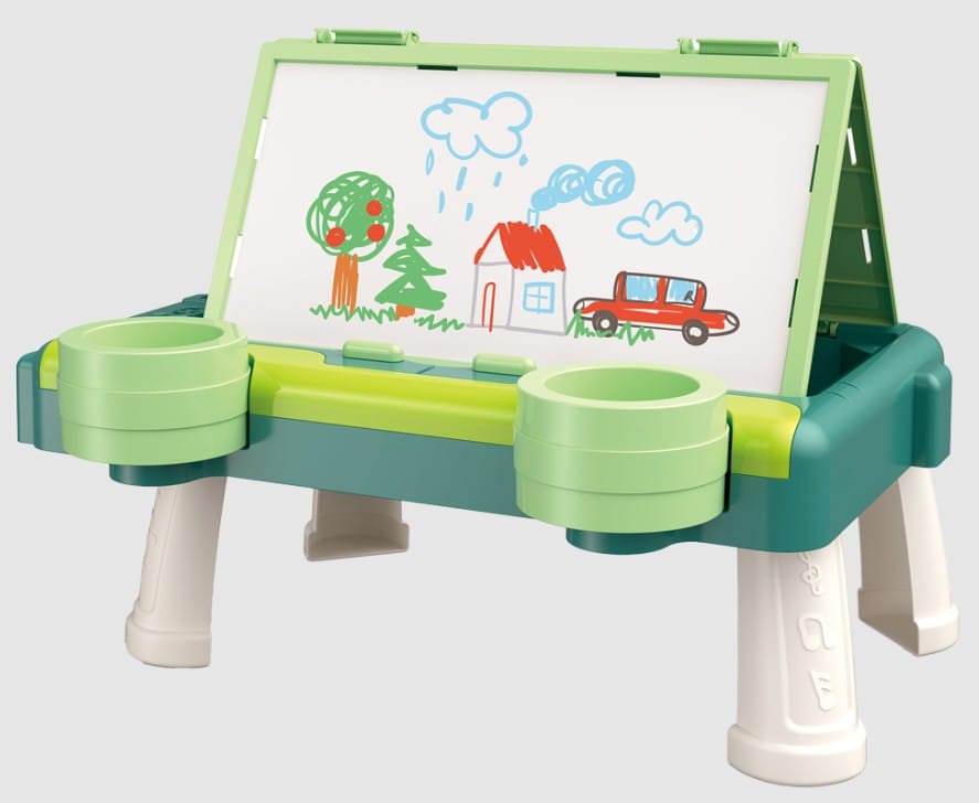Wielofunkcyjna Dwustronna Tablica 2w1 Do Rysowania Malowania Zmazywalna Kredowa Stolik ZIELONA