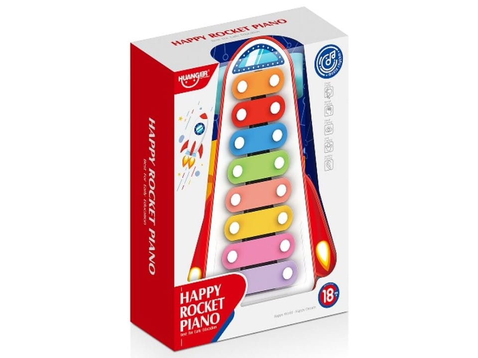 Tęczowe Cymbałki Ksylofon Rakieta Kosmiczna Zabawka Muzyczna Dla Dzieci